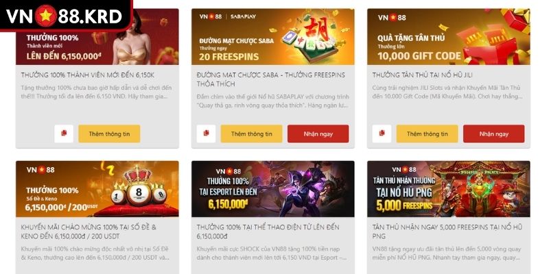 Tổng quan về khuyến mãi VN88
